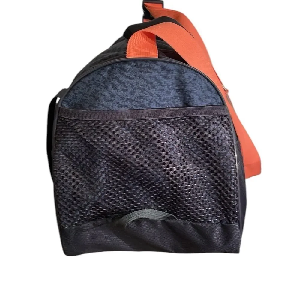 Adidas Blue & Orange Duffle Bag. Has separate inside & outside pockets 19x11x10